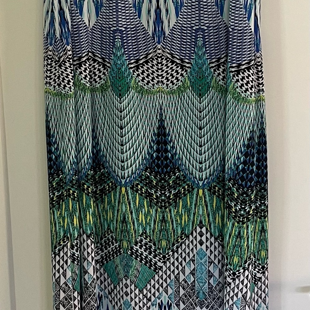 dressbarn Blue and Green Maxi Skirt
